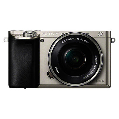 Sony A6000 Compact System Camera with 16-50mm OSS Lens, HD 1080p, 24.3MP, Wi-Fi, NFC, OLED EVF, 3 Tilting Screen Silver